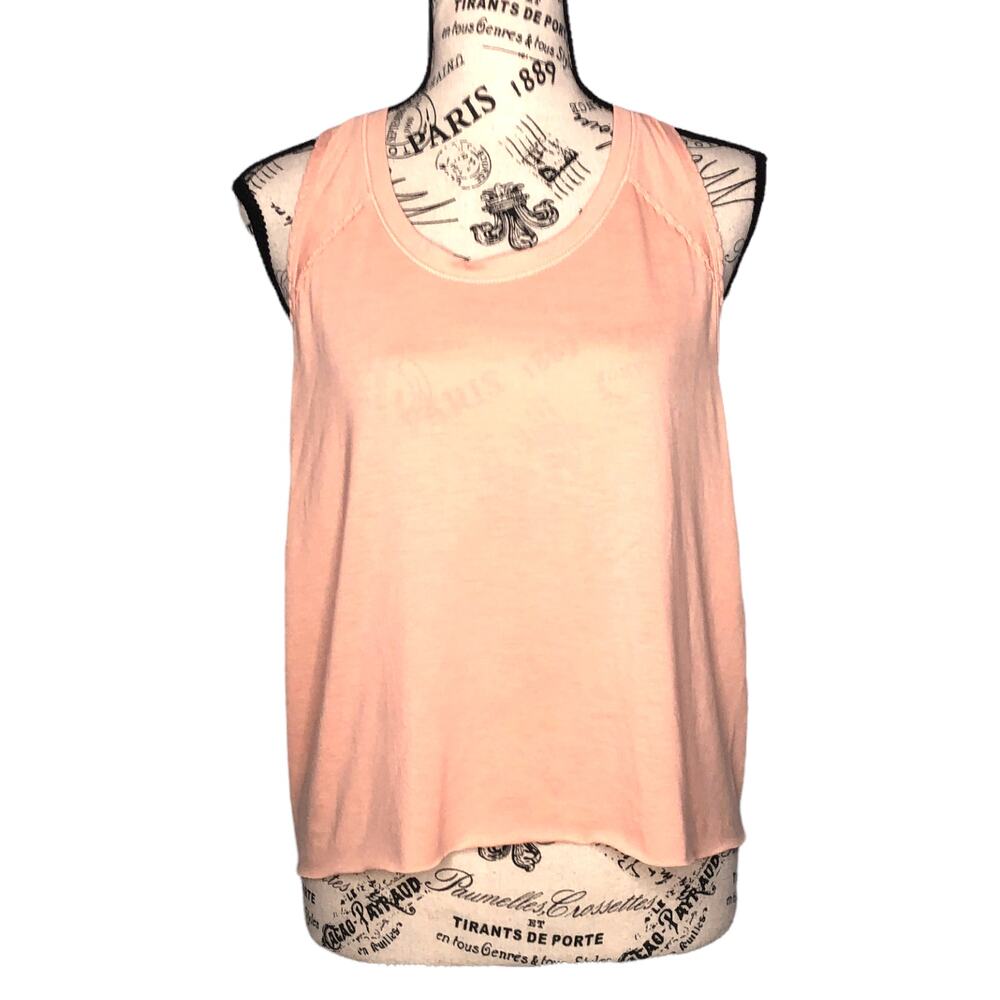 Old Navy (XL) Active Go-Dry Peach Braid Detail Raw Hem Slit Back Tank